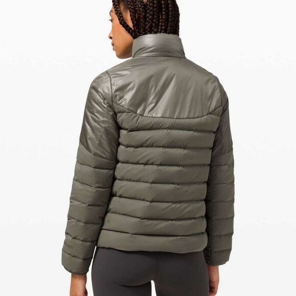Lululemon Navigation Stretch Down Jacket in Gray Sage Size 8 - Picture 2 of 16